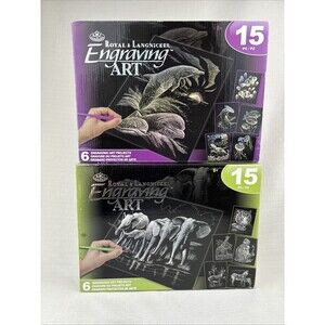 Lot Of 2 Royal &‎ Langnickel Engraving Art Kits - Wild Animals & Marine Life -